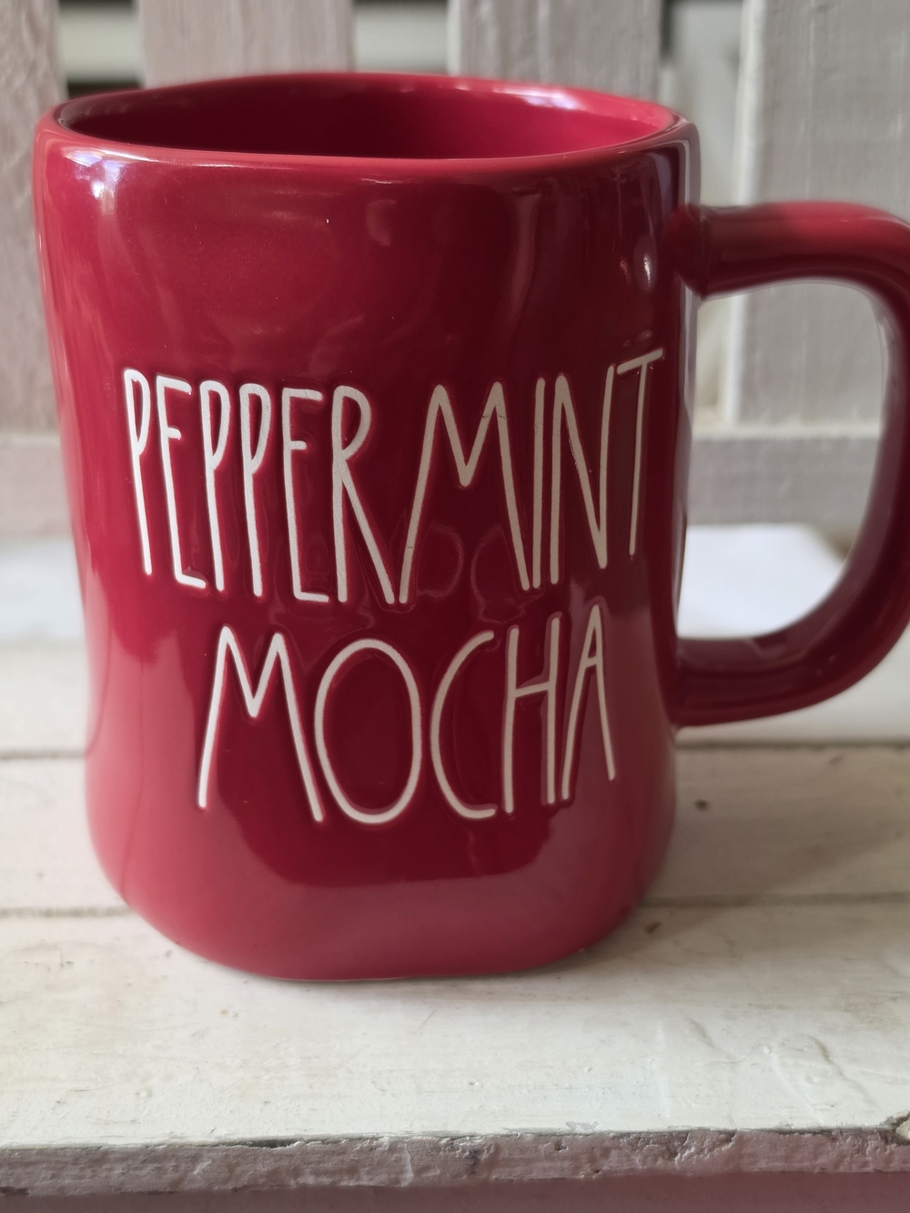 Rae Dunn Peppermint Mocha Red Coffee Mug
